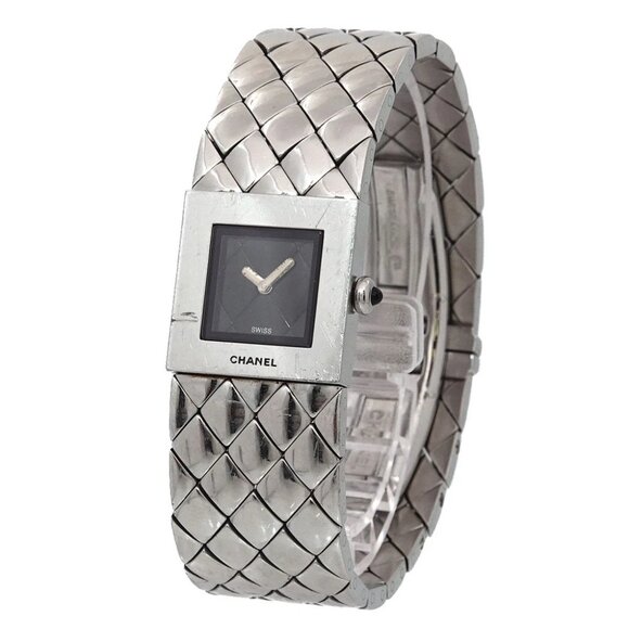 CHANEL Matelasse H0009 Quartz Black Dial Ladies Wrist Watch 90287179 - Picture 1 of 6
